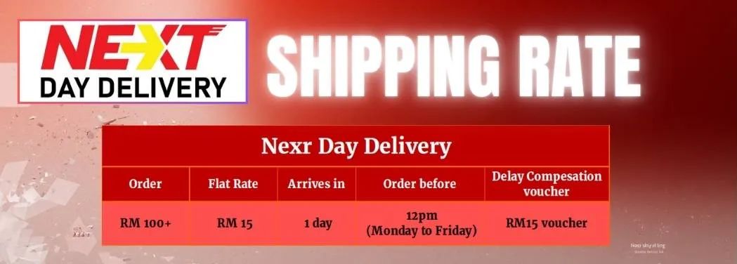 MYRushPoppers next-day delivery RM15 flat rate, 1 day shipping Malaysia, order before 12pm